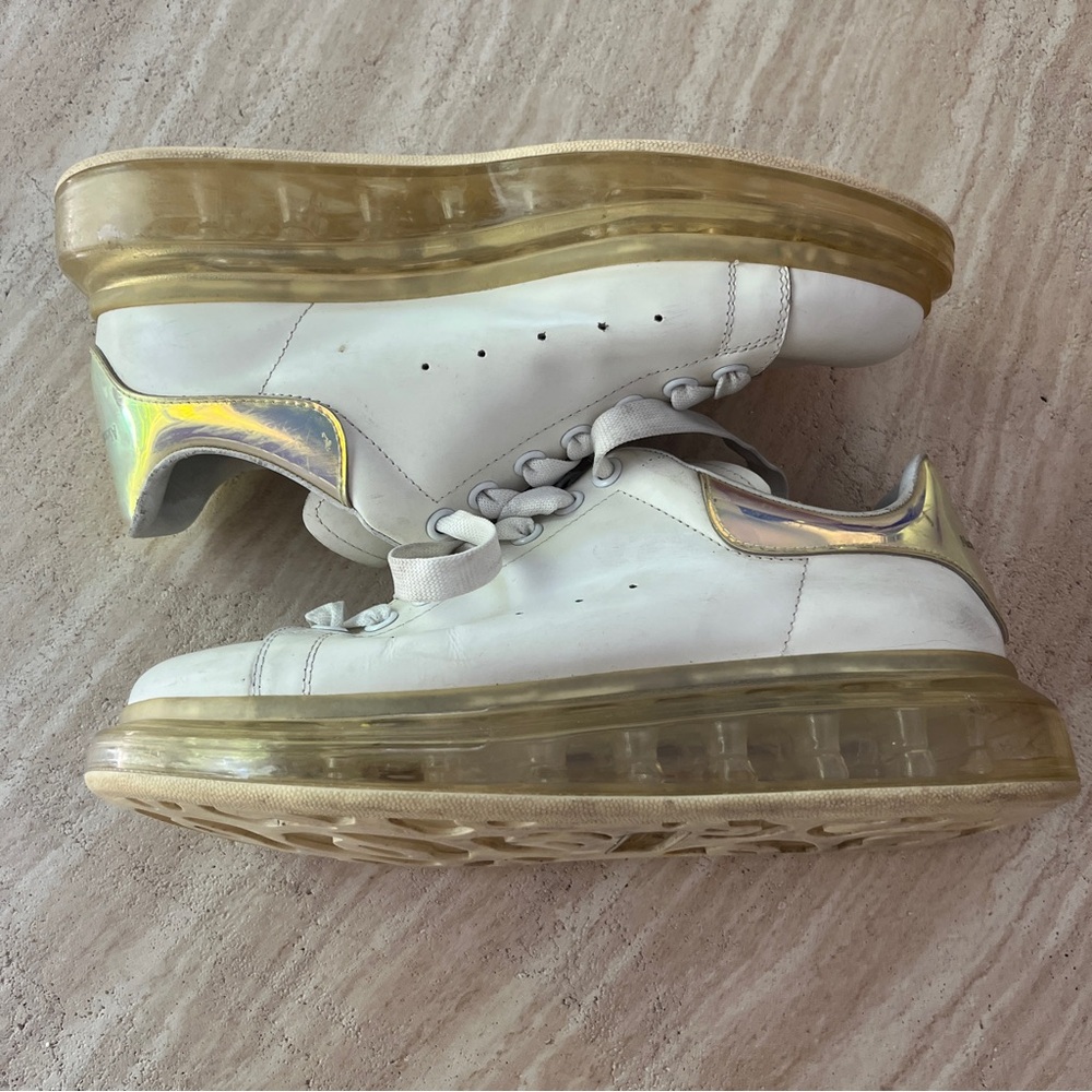 Alexander McQueen Gold and White Sneakers